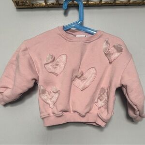 Zara Toddler Pink Sweatshirt with Hearts